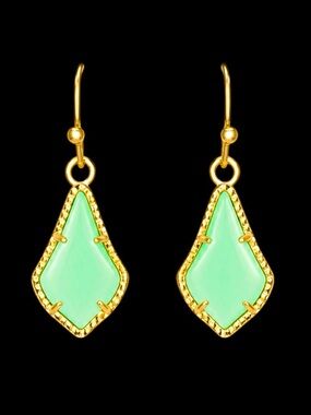 Kendra Scott Lexi Gold Earrings in Mint Green Magnesite
